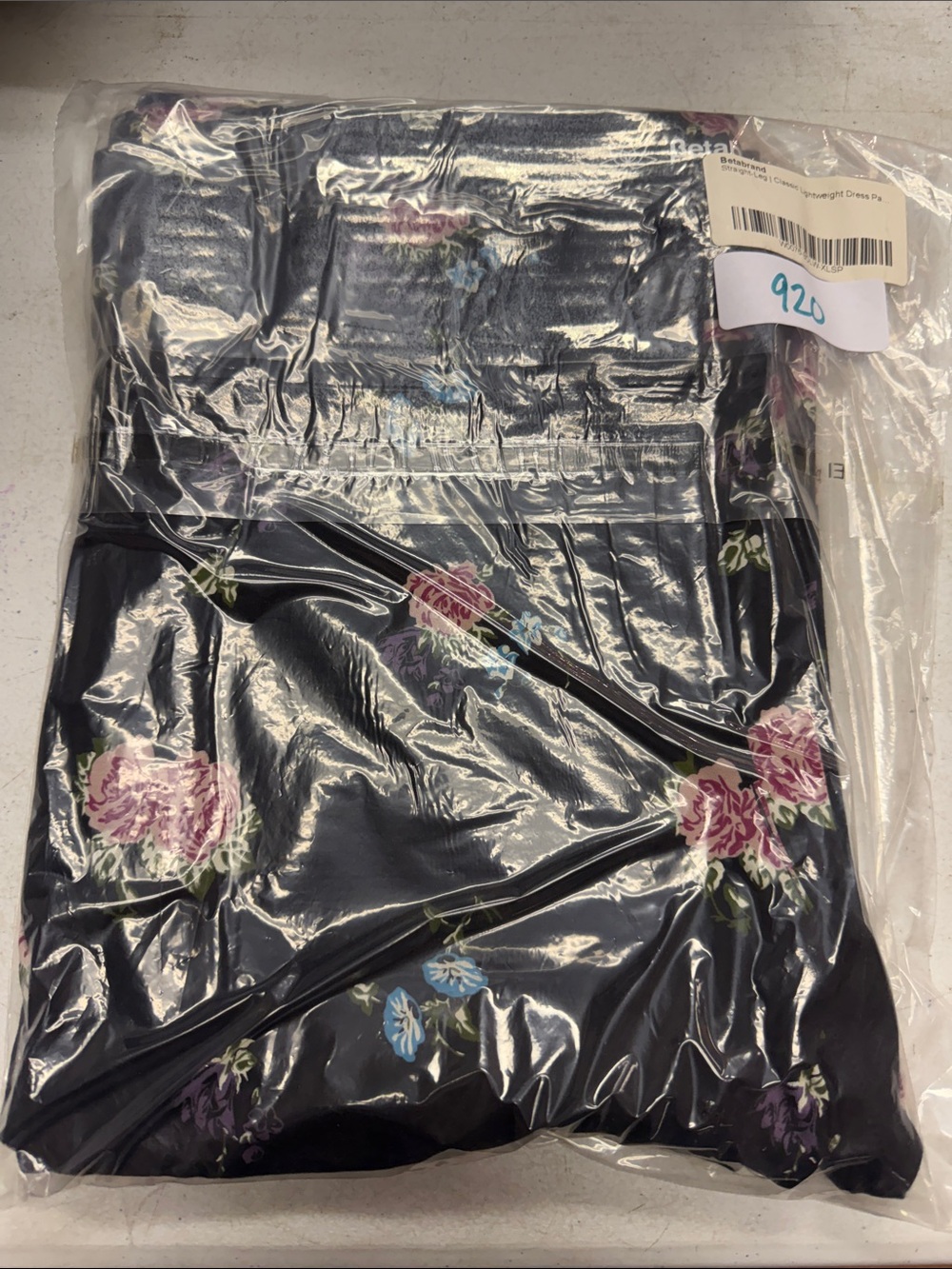 Betabrand Black Bouquet Floral Straight Dress Pant Yoga Pants XL Short Petite - Picture 2 of 5